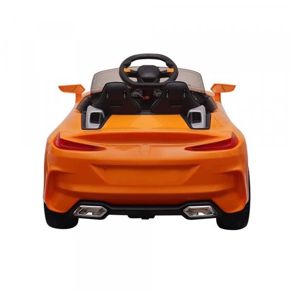 Letzride Electric Ride On Car for Kids with Rechargeable 12V Battery, Music, Lights and Swing -Orange
