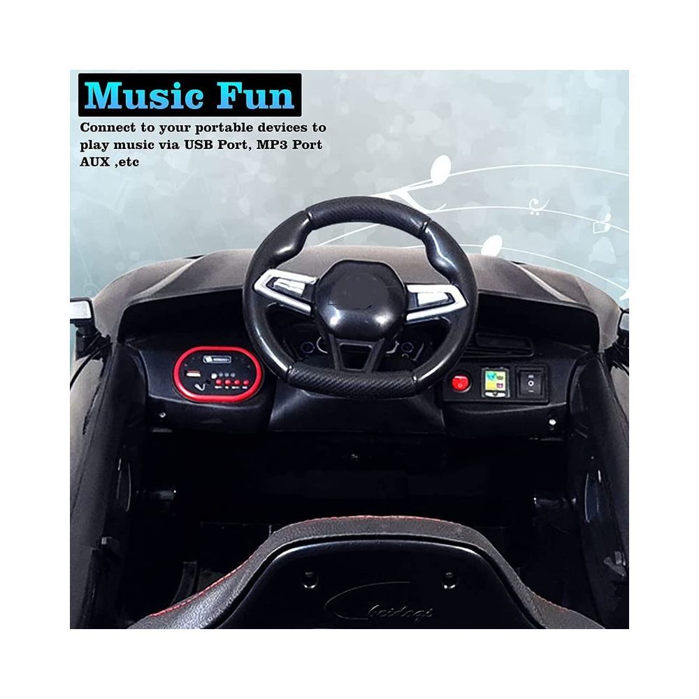 Letzride Z4 Kids Battery Operated Car with Leather Seat Music
