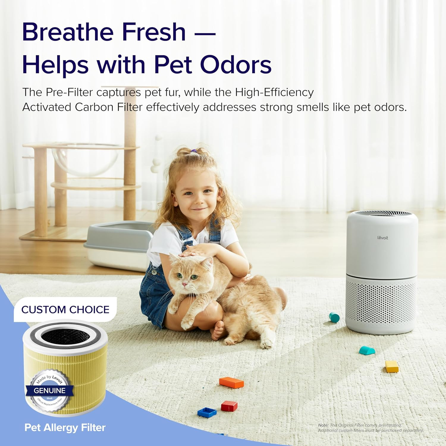 LEVOIT Air Purifier for Home Allergies and Pets Hair Smokers in Bedroom H13 True HEPA Filter 24db Filtration System Cleaner Odor Eliminators Remove 9997 Dust Smoke Mold Pollen Core 300 White