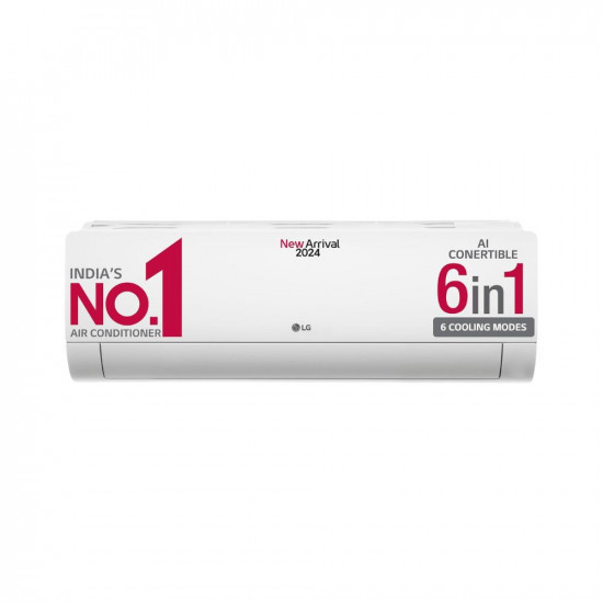 LG 08 Ton 3 Star DUAL Inverter Split AC Copper AI Convertible 6-in-1 Cooling HD Filter with Anti-Virus protection 2024 Model TS-Q10ENXE White