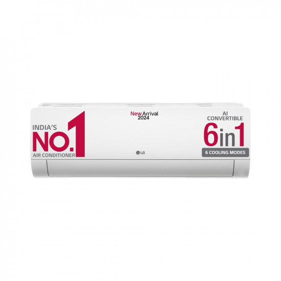 LG 1 Ton 4 Star DUAL Inverter Split AC Copper AI Convertible 6-in-1 Cooling 4 Way Swing HD Filter with Anti-Virus Protection 2024 Model TS-Q13JNYE White