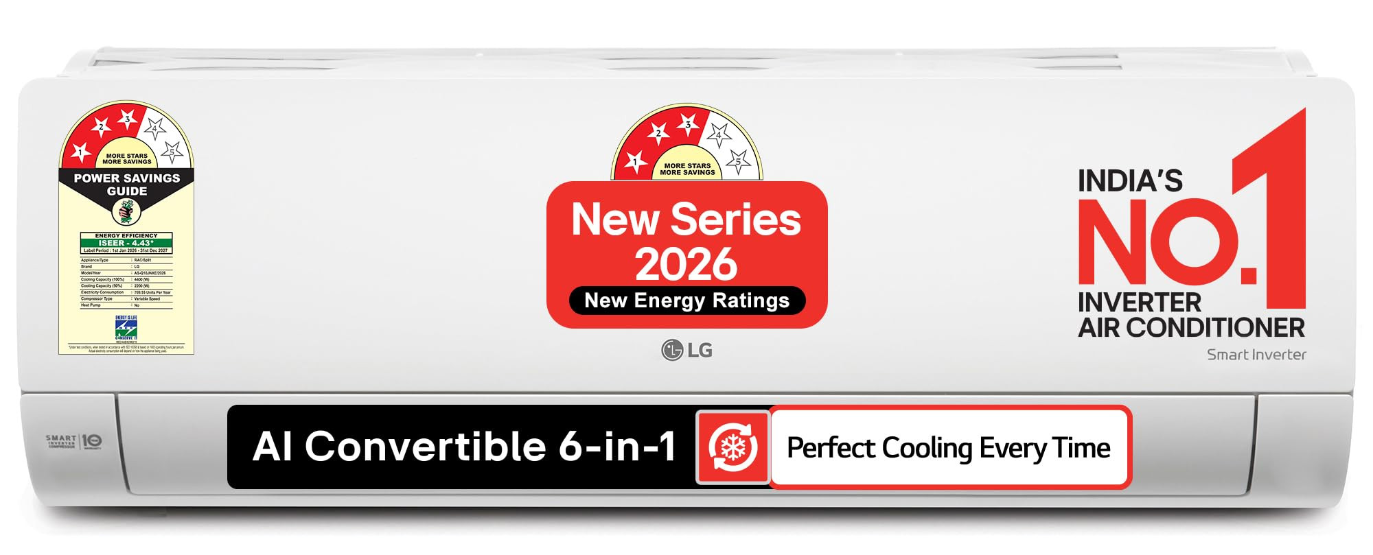 LG 15 Ton 3 Star Smart Inverter Split AC 100 Copper Condenser AI Convertible 6-in-1 Faster Cooling Energy Saving Diet Mode HD Filter with Anti-Virus ProtectionHim Clean AS-Q18JNXEWhite