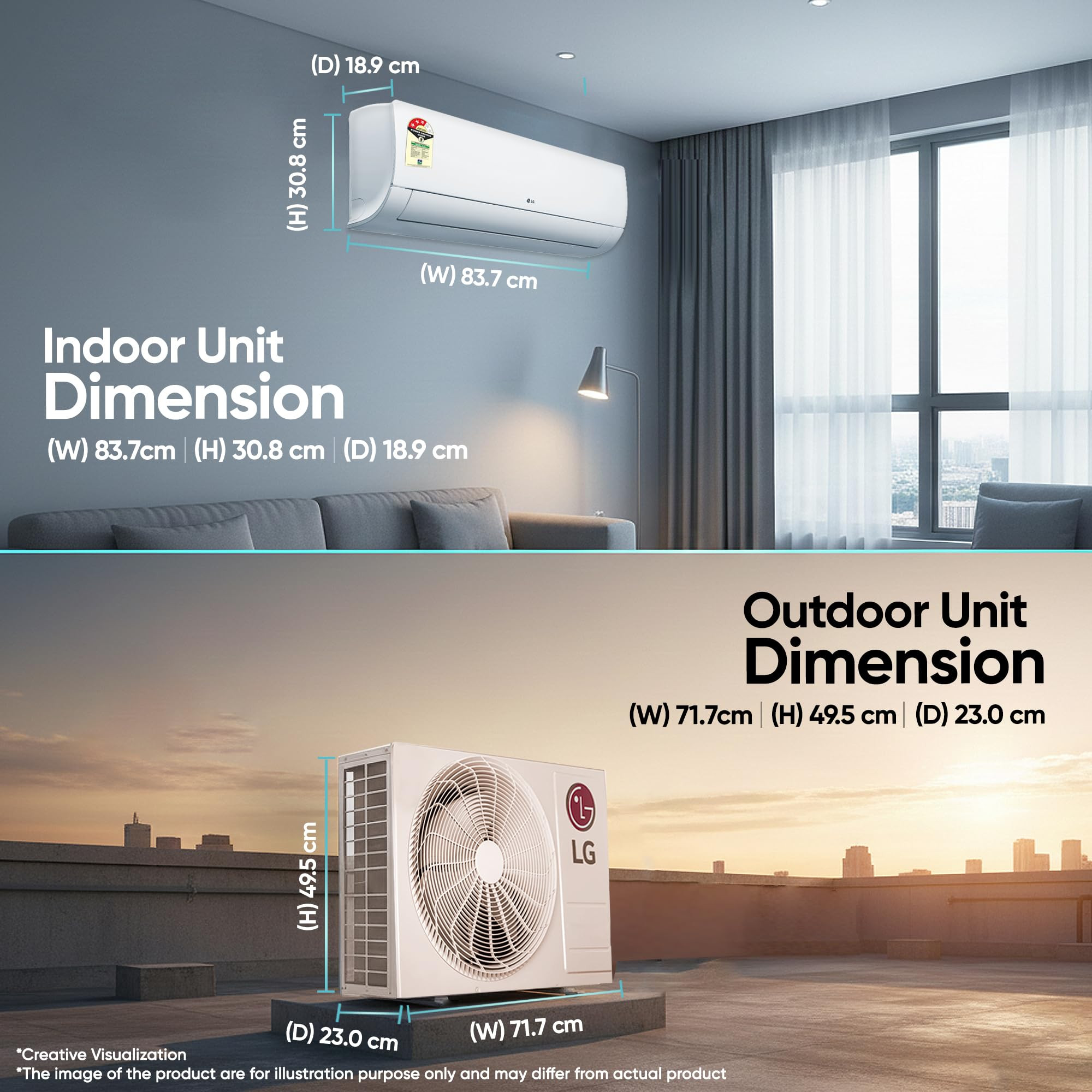 LG 15 Ton 3 Star Smart Inverter Split AC 100 Copper Condenser AI Convertible 6-in-1 Faster Cooling  Energy Saving Diet Mode HD Filter with Anti-Virus ProtectionHim Clean AS-Q18JNXEWhite
