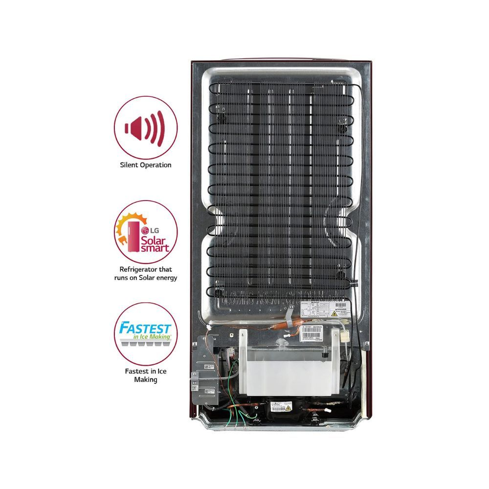 LG 190L 5 Star Smart Inverter Direct-Cool Single Door Refrigerator (Red)