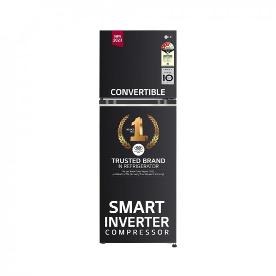 LG 246 L 3 Star Smart Inverter Frost-Free Double Door Refrigerator (2023 Model, GL-S262SESX, Ebony Sheen, Convertible)