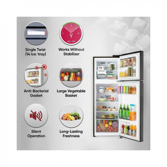LG 246 L 3 Star Smart Inverter Frost-Free Double Door Refrigerator (2023 Model, GL-S262SESX, Ebony Sheen, Convertible)