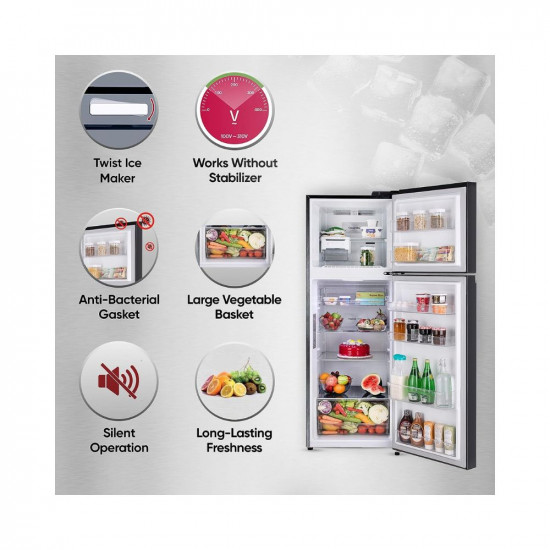 LG 322 L 3 Star Smart Inverter Wi-Fi Frost-Free Double Door Refrigerator (‎2023 Model, GL-T342TESX, Ebony Sheen, Door Cooling+ & Convertible)