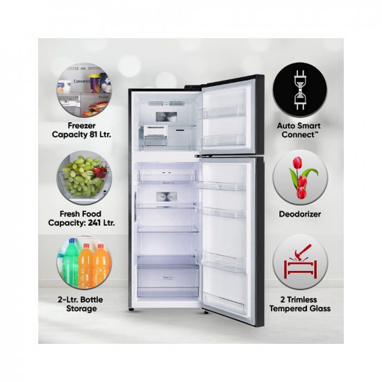 LG 322 L 3 Star Smart Inverter Wi-Fi Frost-Free Double Door Refrigerator (‎2023 Model, GL-T342TESX, Ebony Sheen, Door Cooling+ & Convertible)
