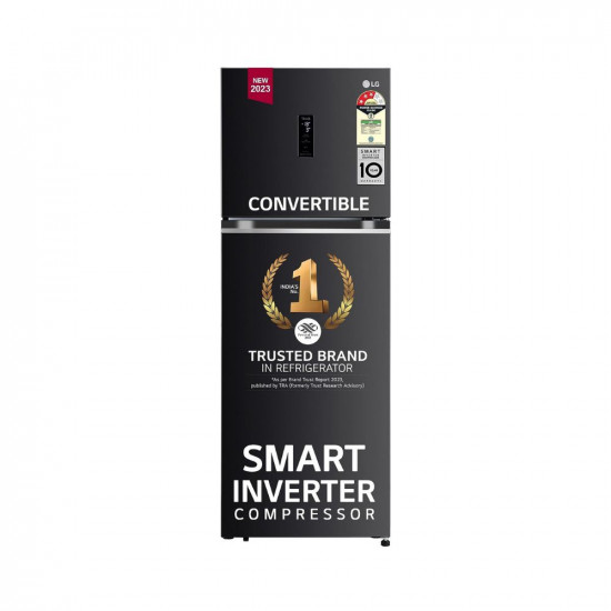 LG 322 L 3 Star Smart Inverter Wi-Fi Frost-Free Double Door Refrigerator (‎2023 Model, GL-T342TESX, Ebony Sheen, Door Cooling+ & Convertible)