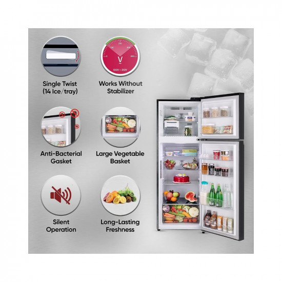 LG 343 L 2 Frost-Free Smart Inverter Compressor Double Door Refrigerator (GL-D382SESY, Ebony Sheen, Multi Air Flow Cooling, 2023 Model)