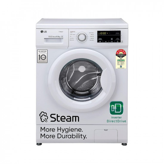 LG 6.5 Kg 5 Star Inverter Direct Drive Fully Automatic Front Load Washing Machine (FHM1065SDW, Steam Wash, In-Built Heater, Touch Panel, White