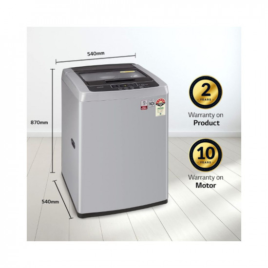 LG 6.5 Kg 5 Star Inverter Turbodrum Fully Automatic Top Loading Washing Machine (T65SKSF4Z, 3 Smart Motion, Tub Clean, Middle Free Silver)