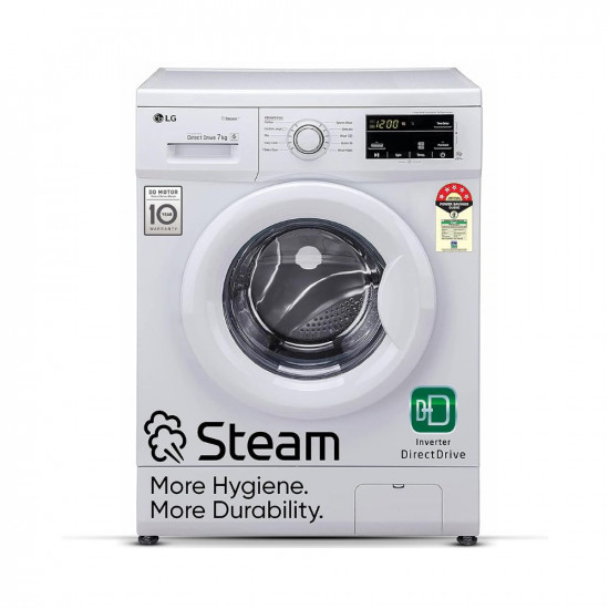 LG 7 Kg 5 Star Inverter Touch Panel Fully Automatic Front Load Washing Machine with In Built Heater FHM1207SDW
