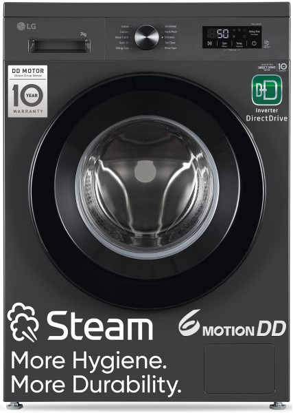 Image of LG 7 kg Fully Automatic Front Load Washing Machine (FHB1207Z2M, Middle Black)