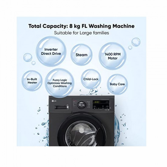 LG 8 Kg 5 Star Inverter Direct Drive Touch Panel Fully Automatic Front Load Washing Machine FHM1408BDM