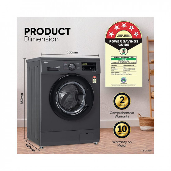 LG 8 Kg 5 Star Inverter Touch panel Fully-Automatic Front Load Washing Machine