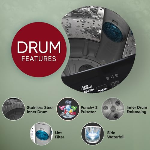 LG 8 kg Fully Automatic Top Load Washing Machine T80V4OB1S Onyx Black - product image 4