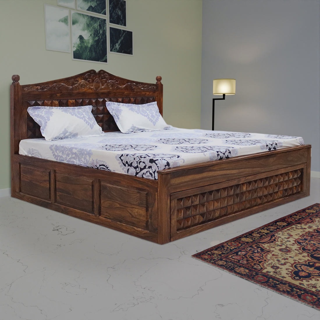 AARAM By Zebrs Furniture House Double Bed with Box Storage