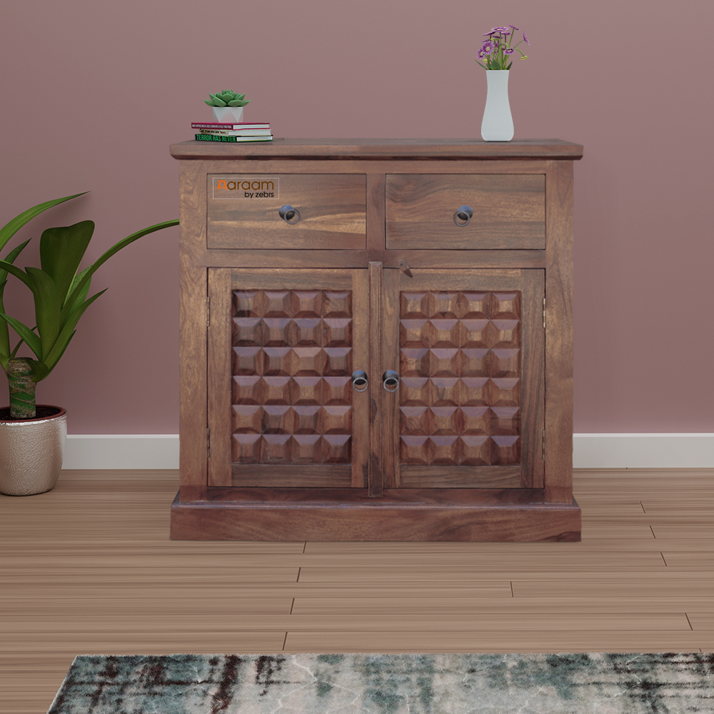 AARAM BY ZEBRS SIDEBOARD CABINET STORAGE WITH 2 DRAWERS & 2 SHELVES