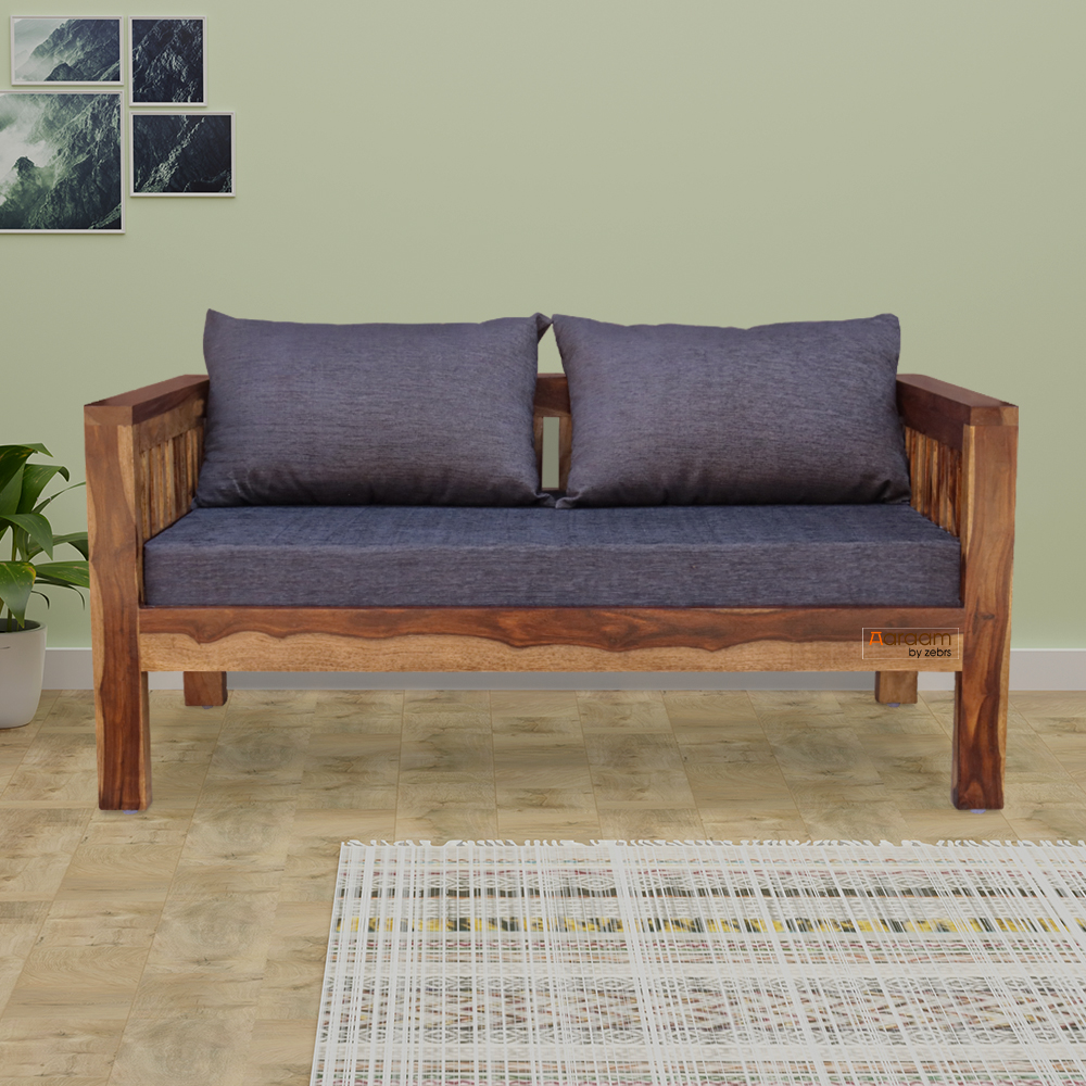 Aaram By Zebrs Sheesham Wood Sofa Set for Living Room in Natural Finish
