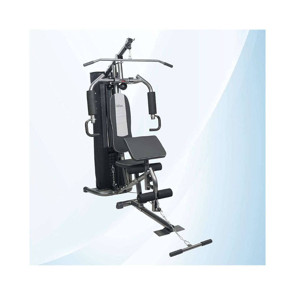 Lifeline HG-005 Home Gym with 72kg Weight Stack & Preacher Bench Attachment for Multiple Muscle Workout