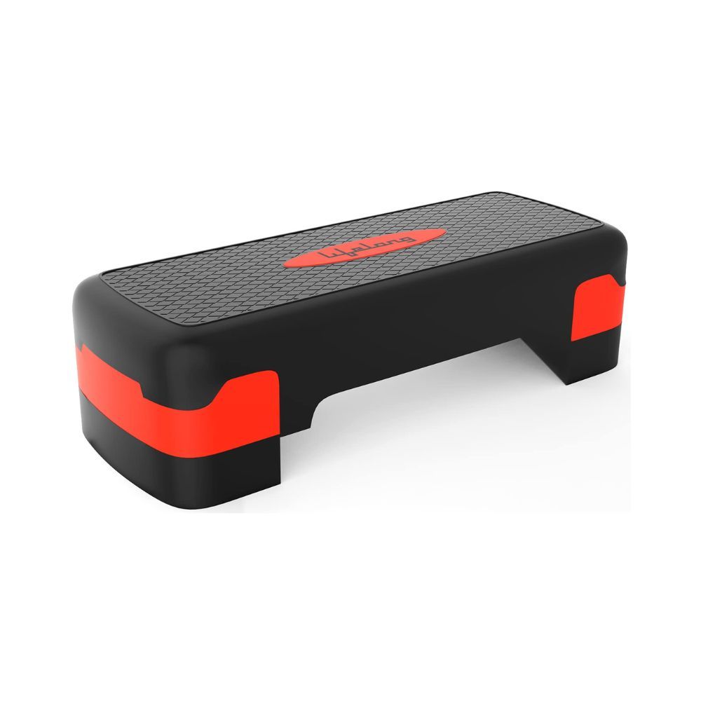 Lifelong LLAS01 Polypropylene Aerobics Stepper (Black and Red)