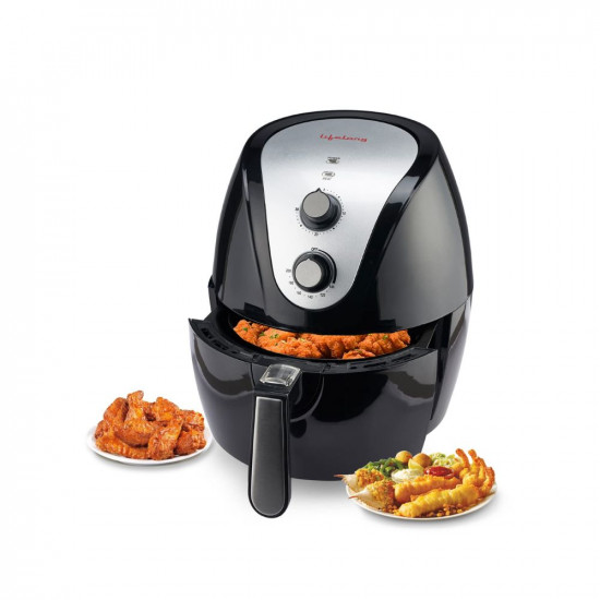 Lifelong LLHF421 Fryo Air Fryer 1400W with 4.5L Large Cooking Pan Capacity, Timer Selection and Fully Adjustable Temperature Control with 1 Year Warranty(Black)