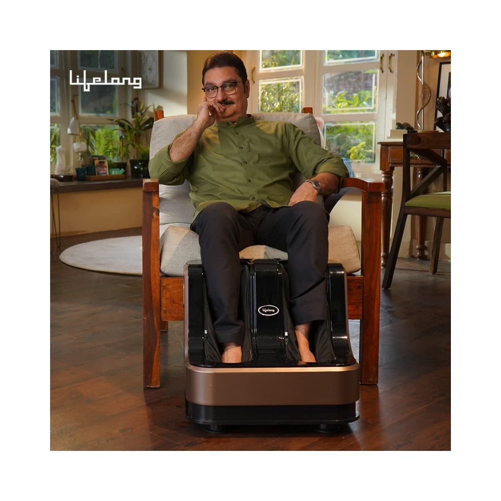 Lifelong LLM99 Foot, Calf and Leg Massager, (With Heat and Vibration), 80W, 4 Motors, Dark Brown