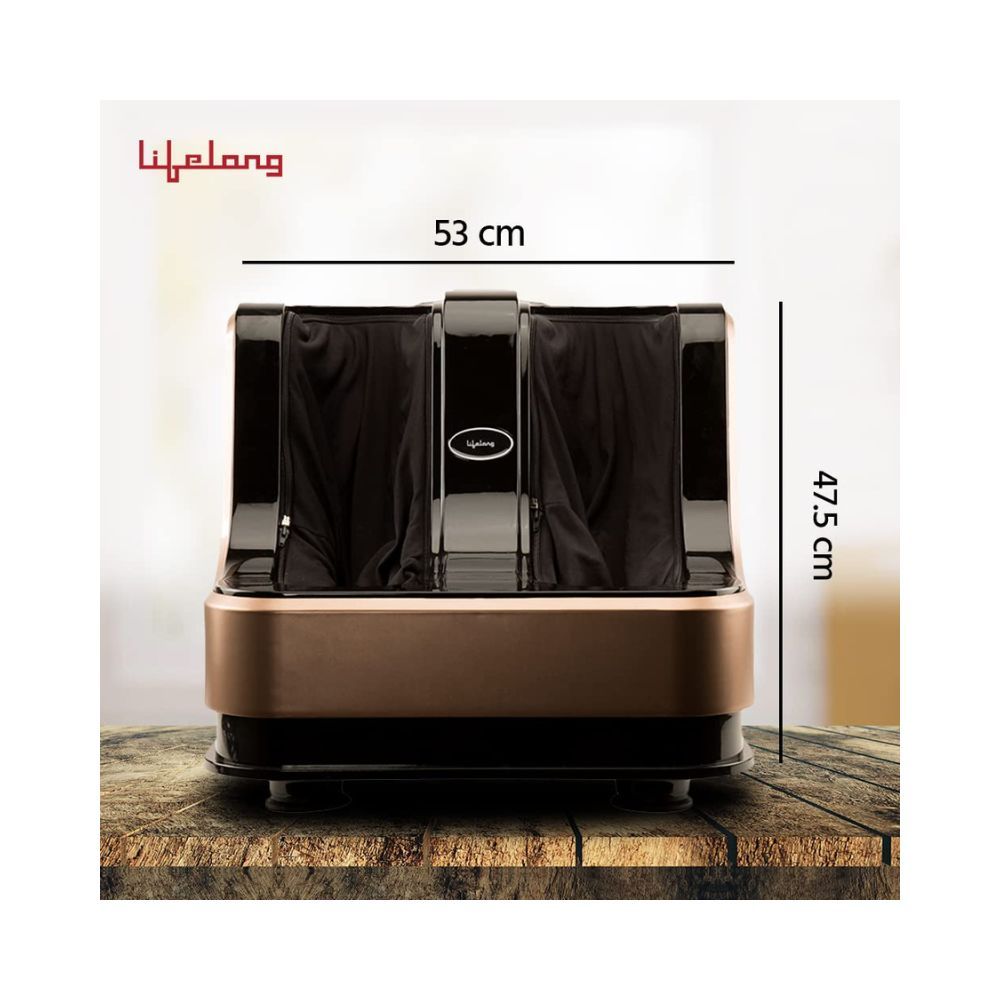 Lifelong LLM99 Foot, Calf and Leg Massager, (With Heat and Vibration), 80W, 4 Motors, Dark Brown