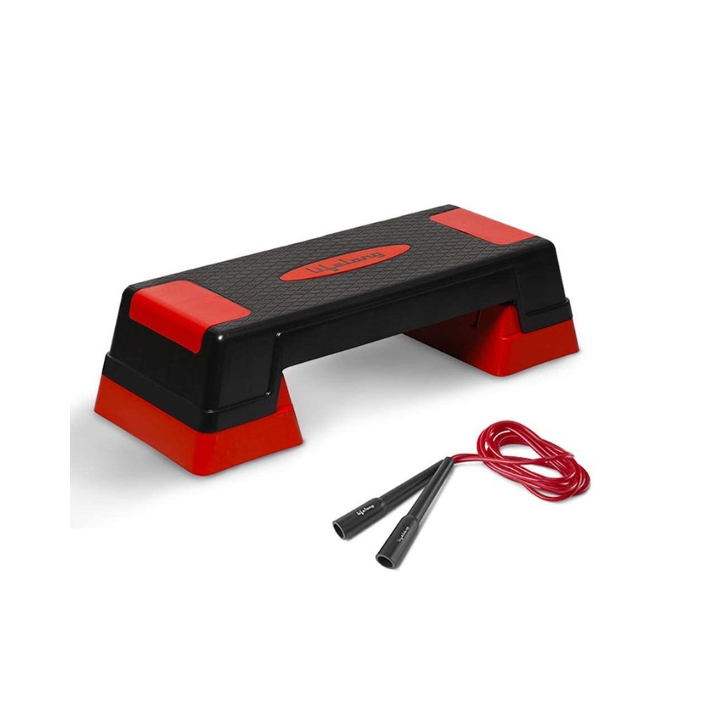 Lifelong Step Platform Aerobic Stepper Bench with Screw-Free Design Skipping Rope