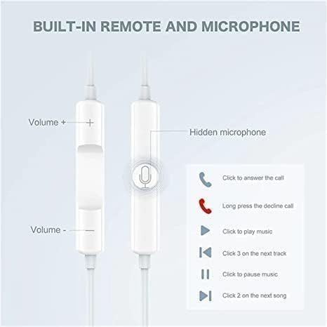 Lightning Connector Earphones with Volume Control White Wired Earphones with Powerful HD Mic for Clear Sound in-Line Volume Controller  Noise Cancellation All iPhone - All iOS