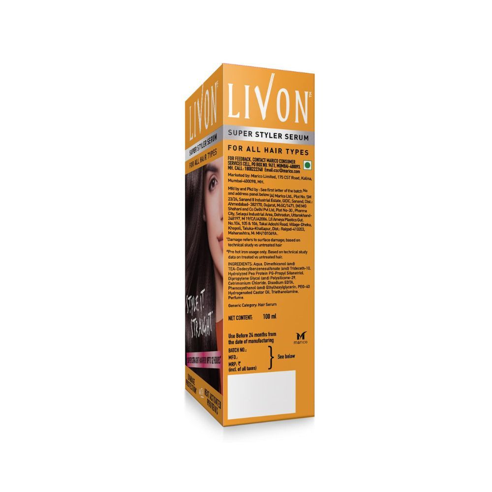 Livon Super Styler Serum For Women & Men For Hair Straightening,100 Ml