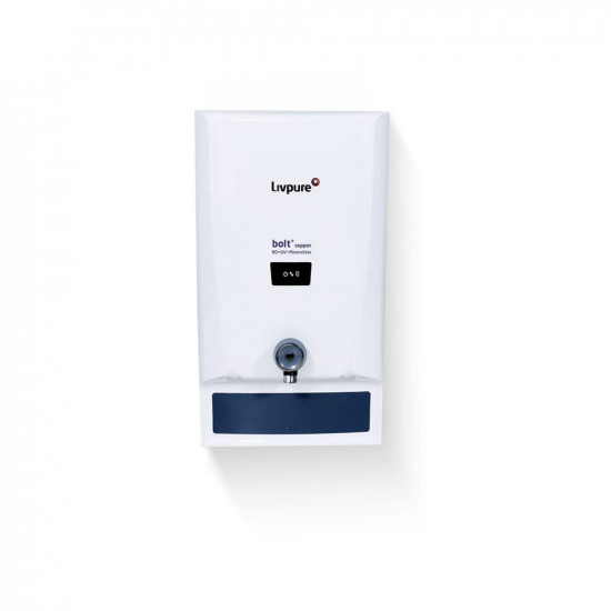 Livpure Bolt+ copper, 80% Water Savings, Copper+RO+In-Tank UV+Mineraliser+Smart TDS Adjuster+Taste Enhancer, 7 L tank