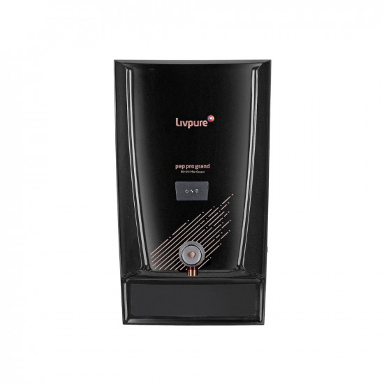 Livpure Pep Pro Grand RO+UV+Mineraliser+Copper+Smart TDS Adjuster 15 LPH Water Purifier | Suitable for Borewell, Tanker, Municipal Water - 7 L Storage Tank, Black