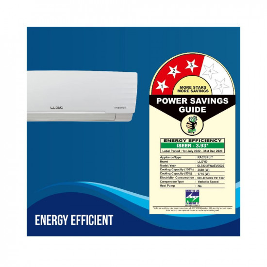Lloyd 1.0 Ton 3 Star Inverter Split AC (5 in 1 Convertible, Copper, Anti-Viral + PM 2.5 Filter, 2023 Model, White with Chrome Deco Strip, GLS12I3FWAEV)
