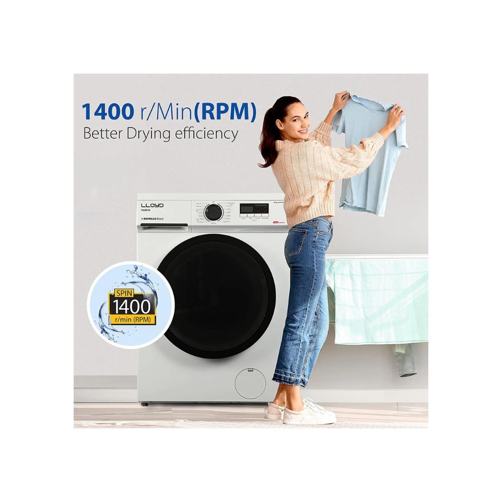 Lloyd 7.0 kg Fully Automatic Front Load Washing Machine (GLWMF70WC1, White)