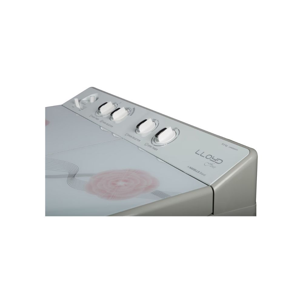Lloyd 8.5 kg 5 Star Semi Automatic Washing Machine with Magic Filter (LWMS85HT1, Light Grey)