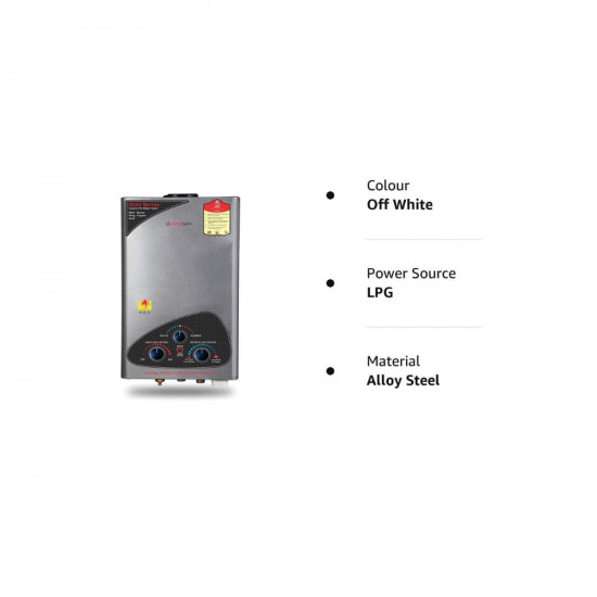Longway Xolo Gold Dlx 7 ltr Automatic 5 Star Rated Gas Instant Water Heater with 2 Year Warranty (Off White)