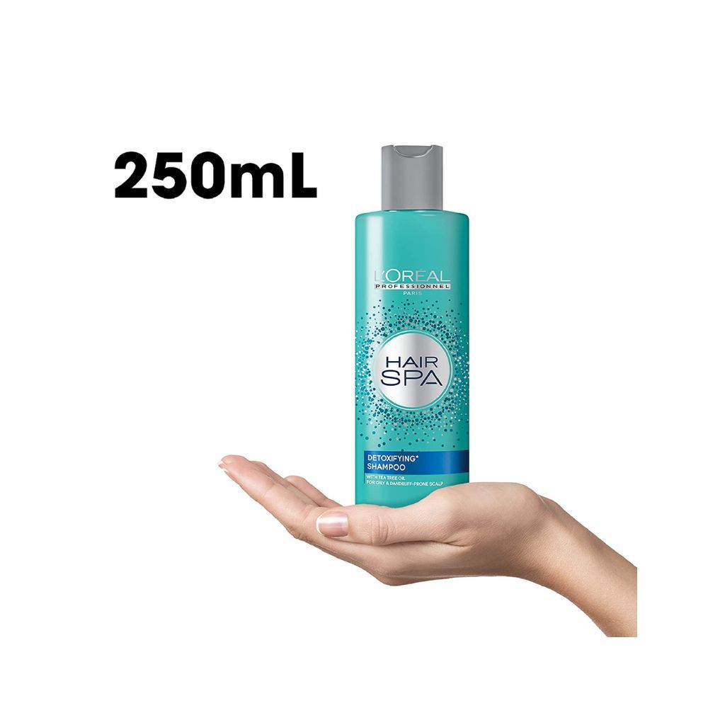 Loreal Professionnel Hair Spa Detoxifying Shampoo for Oily and Dandruff Prone Scalp with Tea Tree Oil, 250 ml