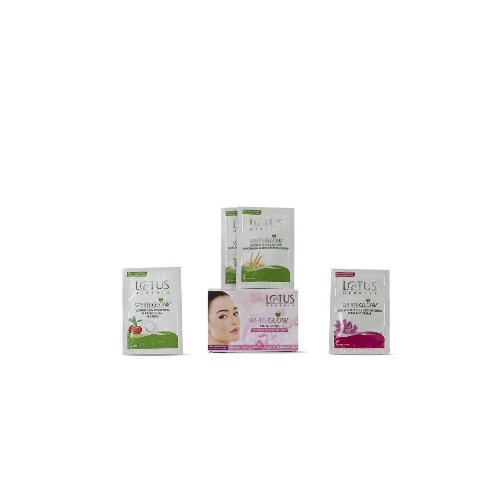 Lotus Herbals Cream Whiteglow Insta Glow 4 In 1 Facial Kit, 37g X 4 Packs
