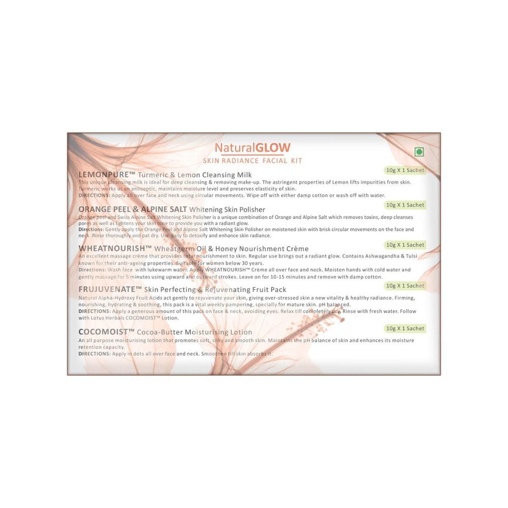 Lotus Herbals Natural Glow Kit Skin Radiance 1 Facial Kit