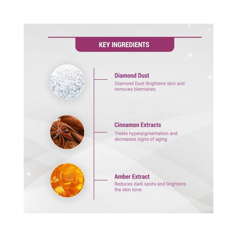 Lotus Herbals Radiant Diamond Cellular Radiance 1 Facial Kit  | For All Skin Types | 37g