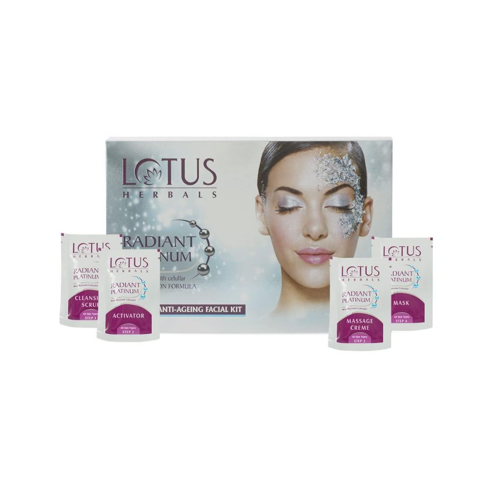 Lotus Herbals Radiant Platinum Cellular Anti-Ageing 1 Facial Kit | 37g