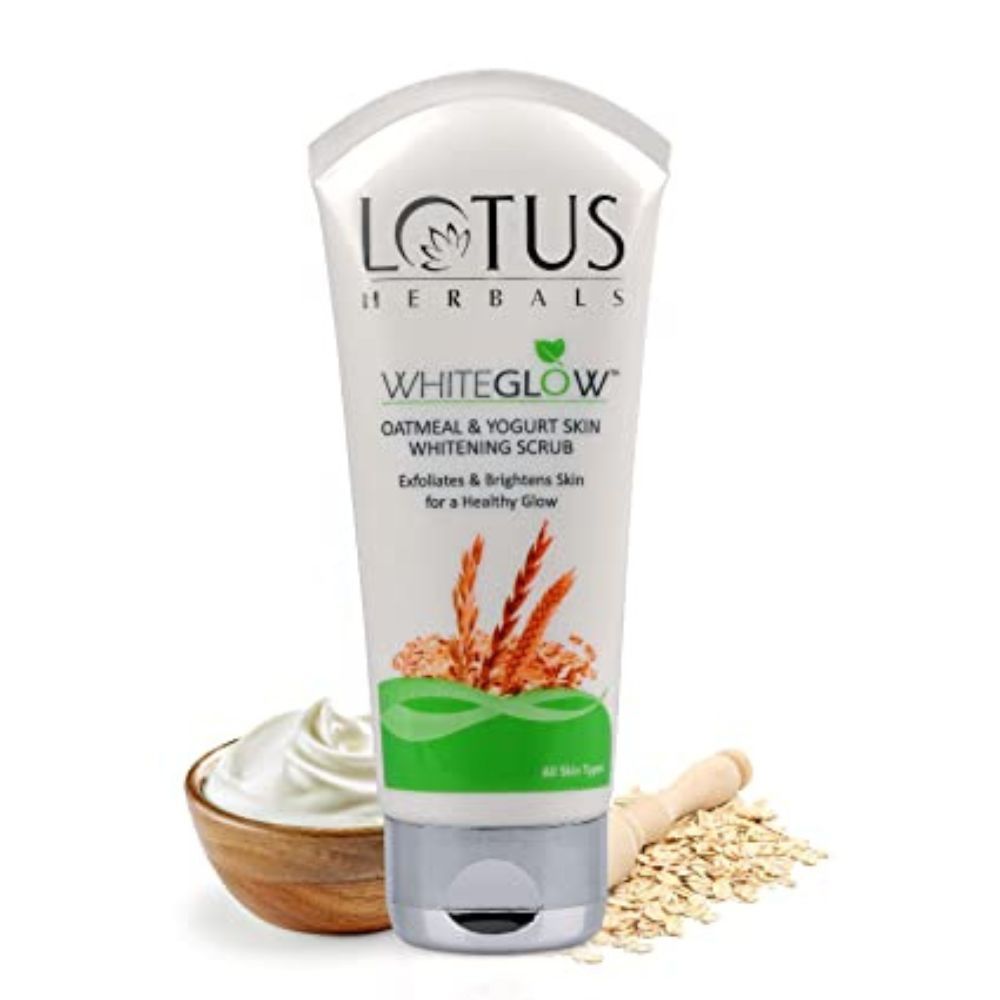 Lotus Herbals White Glow Oatmeal And Yogurt Skin Whitening Scrub, 100g