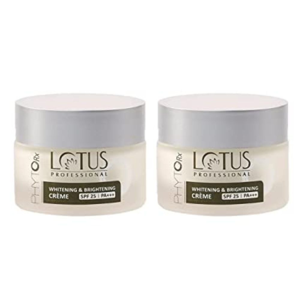 Lotus Professional PHYTORx WHITENING & BRIGHTENING CREME SPF 25 | PA+++ | Radiant skin | Even skin tone | Pigmentation | Paraben Free | 50g (Pack Of 2)