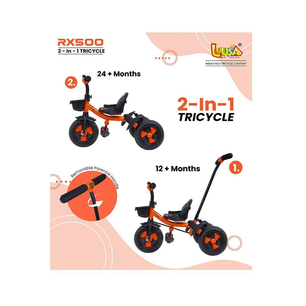 Luusa TFT RX-500 Plug N Play Kids/Baby Tricycle With Parental Control