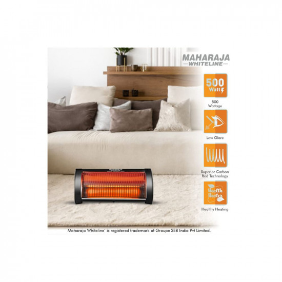 Maharaja Whiteline Nano Carbon 500 Watts Room Heater (Black)