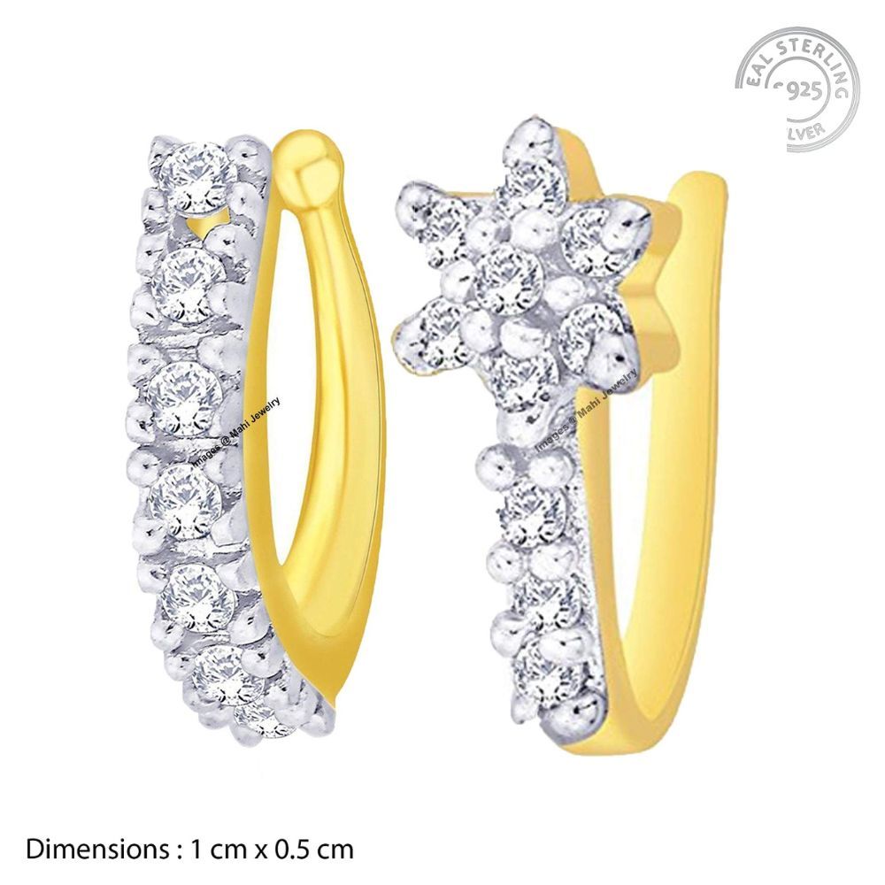 Mahi Combo of Gold Plated Classic Nose Pin for Girl's and Women CO1104867G