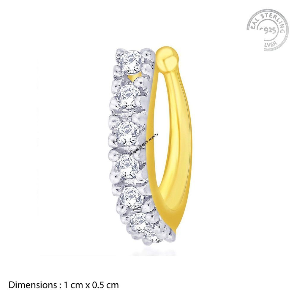 Mahi Combo of Gold Plated Classic Nose Pin for Girl's and Women CO1104867G