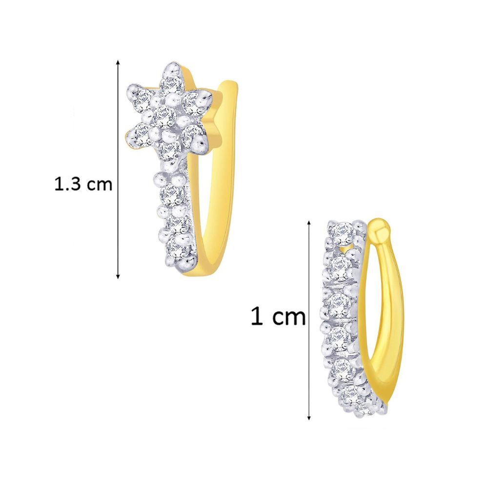Mahi Combo of Gold Plated Classic Nose Pin for Girl's and Women CO1104867G